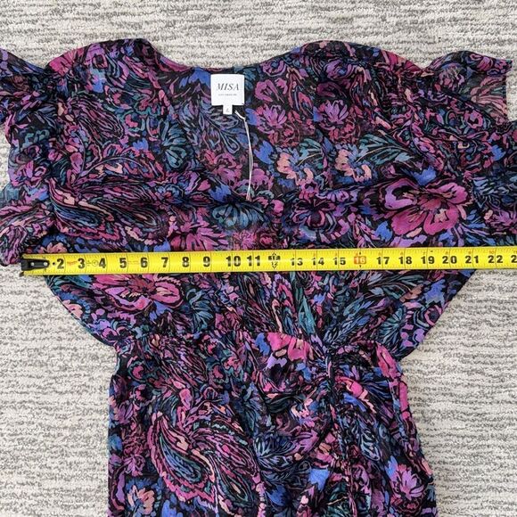 NWT MISA Los Angeles Colette Midi Dress in Flora Electric Large Revolve - Picture 11 of 16